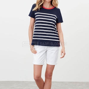 Camiseta de algodón para mujer, ajustada, de manga corta, transpirable, cómoda, suave, informal, de verano, a la moda, sencilla, lisa, esencial y moderna. - Product Image 3