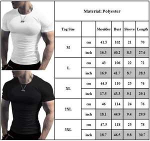 เสื้อยืดกล้ามเนื้อเข้ารูปสำหรับผู้ชายเสื้อยืดคอกลมเสื้อออกกำลังกายแขนสั้นสำหรับใส่ฤดูร้อน - Product Image 4