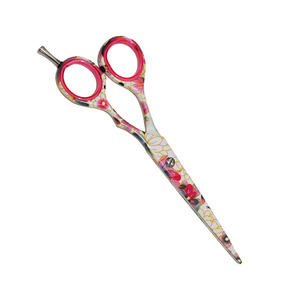 กรรไกรช่างตัดผมมืออาชีพพร้อมที่วางริงเกอร์และแหวนยางด้ามจับเคลือบกระดาษกรรไกรทำผมซาโลนใบมีดโลหะ - Product Image 3