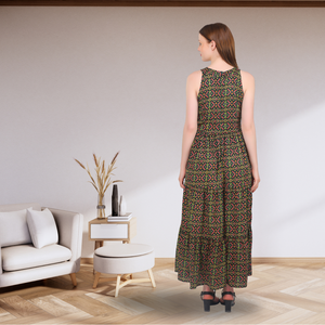 เดรสแมกซี่สไตล์ตะวันตกสุดหรูพร้อมผ้านุ่มดูเรียบมีสไตล์และสวมใส่สบายสำหรับกิจกรรมชายหาดและงานตอนเย็นแฟชั่นประจำวัน - Product Image 4