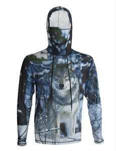 Custom Fishing Hoodie With Sublimation Printing <b>Moisture</b> <b>Wicking</b> Fabric Long Sleeve Hood And Sun Protection For Outdoor Use - Product Image 6
