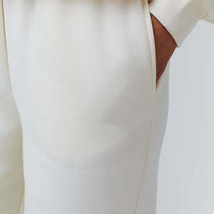 Venta caliente personalizado Unisex en blanco Color blanco peso pesado Jogger conjuntos nueva moda transpirable de gran tamaño Sudadera con capucha y pantalones de chándal - Product Image 6