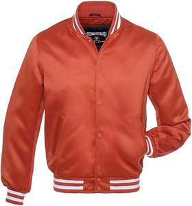 Blouson d'aviateur en satin personnalisé de haute qualité grande taille tissu tricoté respirant fermeture à glissière motif d'hiver léger et décontracté - Product Image 5