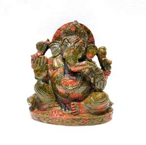 Unakite hecho a mano Ganesha tallado cuarzo Natural piedra preciosa estatuilla estatua curación cristal hecho a mano piedra semipreciosa artesanía - Product Image 5
