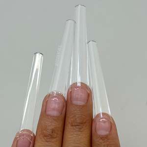 Puntas de Uñas Postizas Extra Largas y Rectas Tipo Ataúd, 504 Piezas por Caja, Forma Cuadrada Cónica, Media Cobertura, Patrón Cuadrado Corto y Largo - Product Image 3