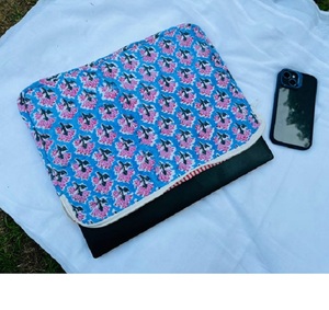 Bloc imprimé coton matelassé pochette d'ordinateur MacBook étui pour tablette iPad Pro étui pour ordinateur portable fait main/housse d'ordinateur portable pour 13 pouces 15 pouces - Product Image 1