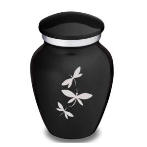 Urnes de crémation souvenir en aluminium sur le thème des trois papillons Souvenir de forme classique de haute qualité pour les funérailles - Product Image 1