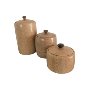 Recipiente de Almacenamiento de Alimentos Portátil, Duradero y Sostenible de Madera para Cocina Casera con Tapa, Diseño Contemporáneo Hecho a Mano de Alta Calidad - Product Image 4