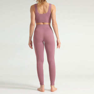 Leggings de yoga pour femmes, vente chaude, spandex/nylon, taille mi-haute, haute élasticité, respirant, ensemble de leggings de yoga de haute qualité, 220g, dernier design, bas prix - Product Image 4