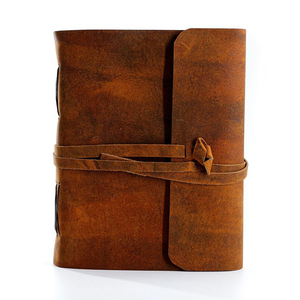 New Products Brown Leather Journal Antique Deckle Edge Paper Vintage Leather Journal With <b>Lock</b> Closure at Lowest Price - Product Image 1