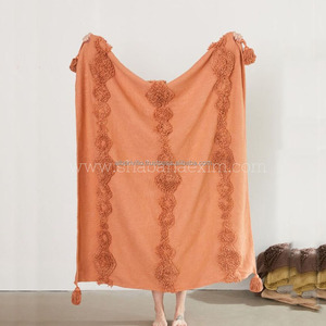 ผ้าห่มผ้าฝ้ายโบฮีเมียนแบบ100% คอลเลกชันใหม่ผ้าห่มทอแบบโบฮีเมียนให้ความอบอุ่นสบาย - Product Image 2