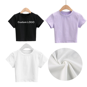 Camiseta personalizada SummerCrop, camiseta Sexy fina en blanco para mujer, transpirable, de alta calidad, lisa, para hombre y mujer - Product Image 6