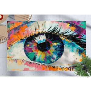Abstract Eye Printed <b>Rug</b>, Modern Area <b>Rug</b> for Office, Dining Room Decor,<b>Chenille</b> <b>Rug</b> - Product Image 1