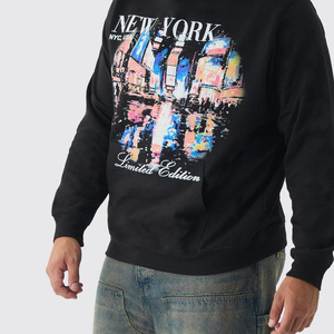 1 vente en gros qualité bouffée impression coton lourd hommes sweat à capuche surdimensionné impression personnalisée luxe pull coton sweats à capuche personnalisés - Product Image 1