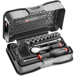 ชุดซ็อกเก็ตและดอกไขควง 6 จุด ขนาด 1/4 นิ้ว แบบเมตริก ยี่ห้อ Facom 21 ชิ้น - Product Image 2