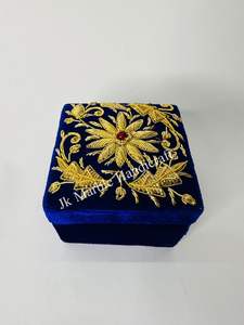 Boîte de rangement pour bijoux en tissu de soie et de shanell, motif parfait, magnifique, fabrication artisanale, vente en gros, meilleur prix - Product Image 5