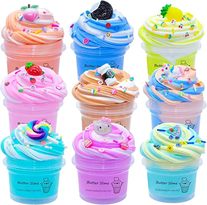 2023Ice Cream Set Mainan Unicorn, Kit Pembuat Slime Mainan Unicorn, Perlengkapan Lem Tidak Beracun, Alat Aktivator Slime Diy untuk Anak Laki-laki dan Perempuan