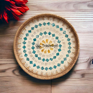 ถาดเสิร์ฟหวายทำด้วยมือแบบพรีเมียมเคลื่อนย้ายได้เป็นมิตรต่อสิ่งแวดล้อมของตกแต่งบ้าน - Product Image 1