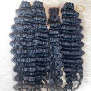 Top vente 30 pouces non transformés vierge vague d'eau Machine Double trame 100g faisceaux os droit Style Extensions de cheveux humains - Product Image 2