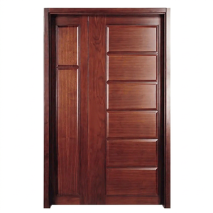 Puerta de Entrada Principal de Madera Sólida Golden Aero GA-40S con Panel Lateral, Diseño Moderno para Uso Exterior - Product Image 1