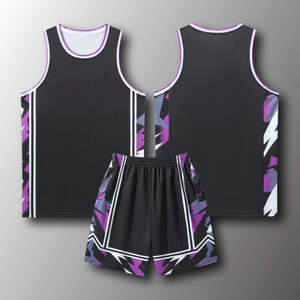 Ensemble de vêtements de sport pour hommes, maillot de basket-ball, short respirant, séchage rapide, léger, pour l'entraînement, la pratique et les matchs - Product Image 2