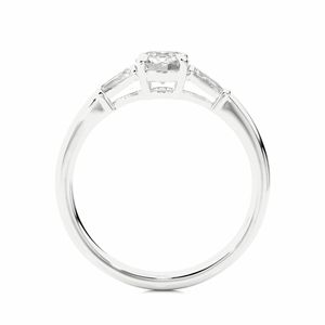 Bague en diamant de laboratoire rond et baguette - Product Image 3
