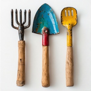 Pelle en tôle de fer vintage en vernis patiné art fait à la main combinant un utilitaire de jardinage avec une décoration rustique intemporelle - Product Image 4