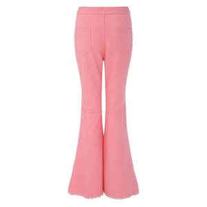 OEM Jeans en denim évasé à jambe large et à taille moyenne pour femmes, décontractées, écologiques, roses - Product Image 2