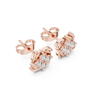 Elegantes pendientes de diamantes redondos de lujo, tachuelas de diamantes brillantes cultivadas en laboratorio para mujer, joyería, proveedor mayorista - Product Image 3