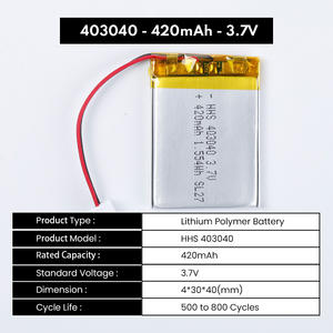 도매 HHS 403040 400mAh 420mAh 3.7V 리튬 폴리머 배터리 전자 장난감 스피커 카메라 MP4 태블릿 GPS용 - Product Image 2