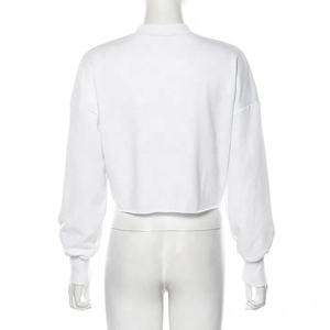 Sweat-shirt à manches longues en Spandex pour femmes, décontracté, col rond, logo personnalisé, design personnalisé - Product Image 2