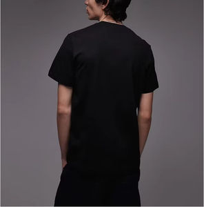 เสื้อยืดคอกลมสีดำคุณภาพสูง ผ้าฝ้าย 100% ทรงปกติ สำหรับผู้ชาย - Product Image 3