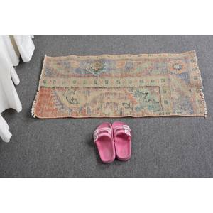 Alfombra Vintage de Lana Turca de 1,5 Pies X 2,8 Pies, Alfombra Clásica de Retazos, Color Beige y Naranja, Diseño de Pasillo Rectangular Grande de Látex para Adolescentes - Product Image 5