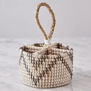 Organisateur écologique accessoires de cuisine ustensiles panier de rangement support à la main jonc de mer porte-ustensiles mini paniers - Product Image 3