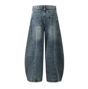 Pantalon de survêtement en denim Oxford 100% coton personnalisé en gros, respirant, lavage à l'acide, style streetwear, taille élastique - Product Image 1