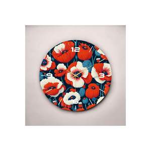 Colorido patrón de hojas y flores 50cm Reloj de pared de mesa silencioso de madera con regalo de número - Product Image 3