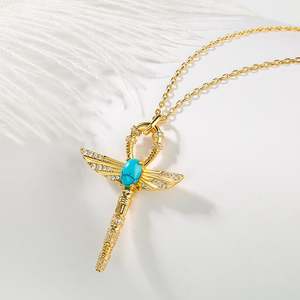 Collier pendentif Ankh en argent sterling Jeulia avec turquoise, cadeau classique égyptien en forme de sceptre - Product Image 6