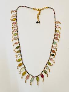 Collar de plata de múltiples piedras preciosas bohemio hecho a mano, regalo de mujer para fiestas o ceremonias hindúes para niños - Product Image 3