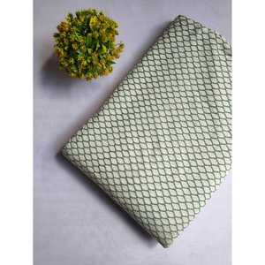 Sanganeri Print Pure Cotton Voile Fabric JBRJF2-36 Hand Block Printed <b>Organic</b> Combed Carded <b>Yarn</b> for Upholstery Home Decor - Product Image 1