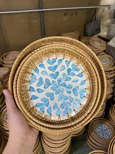ถาดหวายตกแต่งผนังบ้านทรงกลมสำหรับตกแต่งผนังบ้านทำด้วยมือของตกแต่งผนังสไตล์โบโฮ - Product Image 2