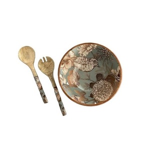 Ensaladera de madera con estampado esmaltado, estilo rústico, diseño personalizado para ensaladas de frutas, cuenco de madera impreso, producto hecho a mano de alta calidad - Product Image 4