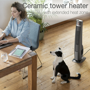 Chimenea Eléctrica de Cerámica Oscilante Las ko de 32 Pulgadas, 1500W, Resistente al Agua, para Exteriores, con Iluminación Solar Remota, Envío Inmediato, Superventas - Product Image 2