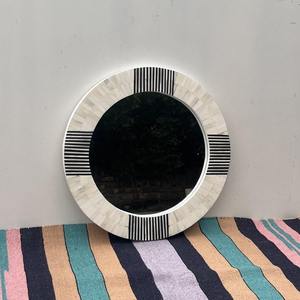 Espejo de pared con incrustaciones de resina hecho a mano de diseñador, Marco Rectangular de lujo para decoración de hogar y oficina - Product Image 1