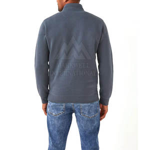 สเวตเชิ้ตมีซิปครึ่งแขนสำหรับผู้ชายเสื้อสเวตเชิ้ตมีซิปแบบเรียบง่ายพิมพ์โลโก้ได้ตามต้องการผลิตจากปากีสถาน - Product Image 2