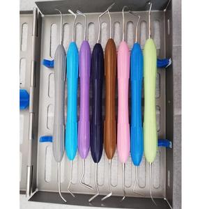 Juego de instrumentos de relleno compuesto Dental, herramientas de odontología restauradoras de acero inoxidable con asas de silicona - Product Image 6