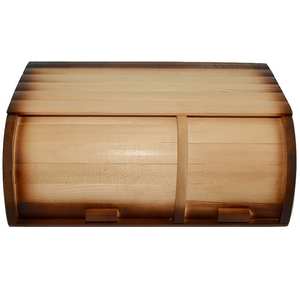 Boîte à pain en bois de qualité supérieure multi-espaces Dernier design pour ustensiles de cuisine Boîte à pain en bois finition naturelle Fourniture directe en usine 2025 - Product Image 2