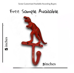 T Rex Vintage Red Distressed Colour Dinosaur Wall <b>Coat</b> & Hat <b>Hooks</b> Keychain Hanger Very Cheap Wholesale Price Available - Product Image 3