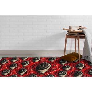 Tapis en chenille motif œil d'horreur : design moderne rouge effrayant, tapis imprimé, tapis doux non tissé - Product Image 3