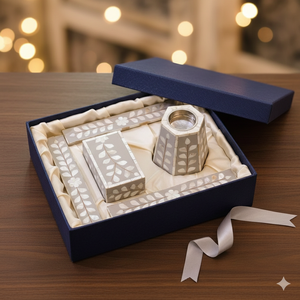 ชุดถาดธูปหอมไฟฟ้าคุณภาพสูง สีไม้ ฝังลายกระดูก ดีไซน์ใหม่จากผู้ผลิต สำหรับกลิ่นชา - Product Image 1