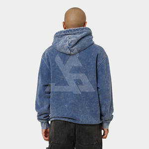 Sweat-shirts unisexes à fermeture éclair surdimensionnés, effet délavé au soleil, poids lourd, 100% coton, lavage à l'acide, vintage, impression numérique d'hiver, logo personnalisé - Product Image 2